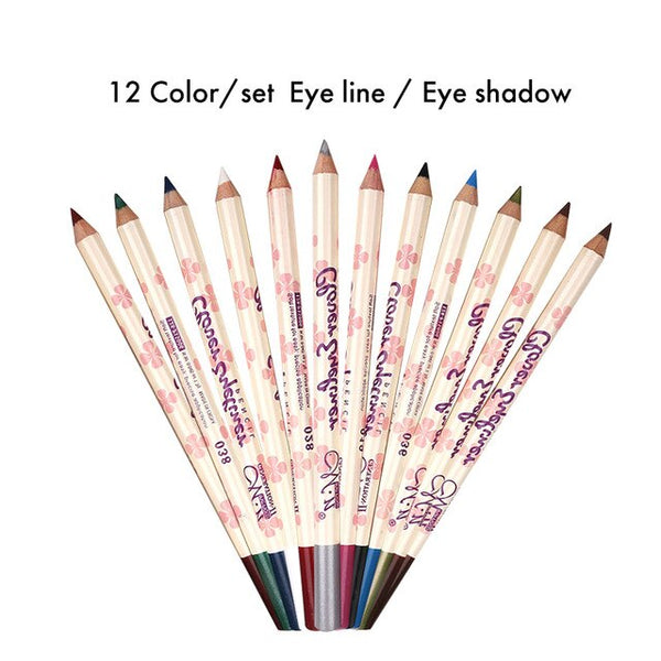 Makeup set 12pcs/set Eye shadow Eyeliner Eyebrow pencil 12 Colors Eye Cosmetic