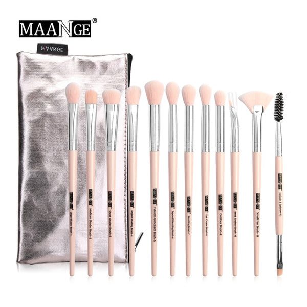 New 12pcs Eye Makeup Brushes Set With Cosmestic Bag Eyeshadow Blending Make Up Brush