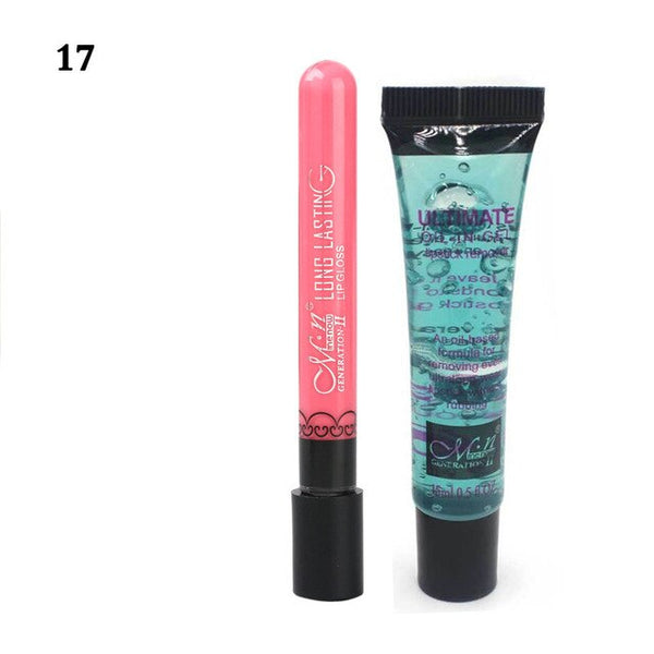 HIGH QUALITY Lips Cosmetics Set Matte Lipstick Single Optional Lasting 1pcs moisturizing Lip Gloss And 1pcs Quick Cleansing Oil