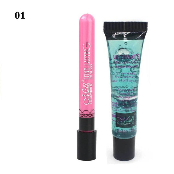 HIGH QUALITY Lips Cosmetics Set Matte Lipstick Single Optional Lasting 1pcs moisturizing Lip Gloss And 1pcs Quick Cleansing Oil