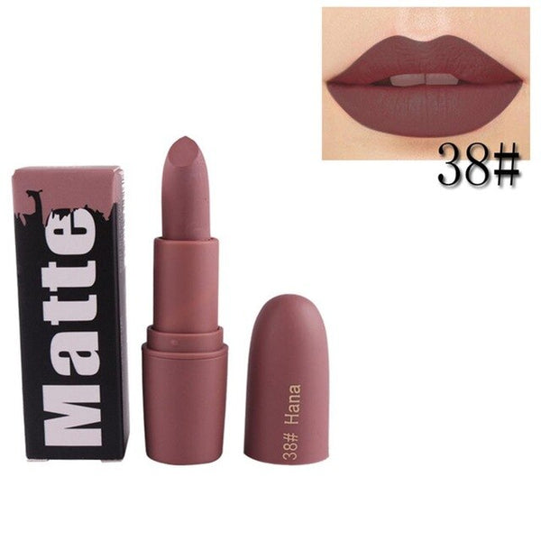 Miss Rose Black Lipstick Waterproof Batom Matte Lipstick Pencil Shimmer Gold Lipstick Velvet Lip Makeup Beauty