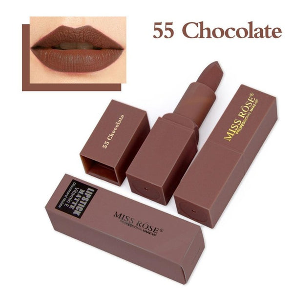 Miss Rose Professional Matte Lips Makeup Lipstick Batom Lip Stick Nude Red Velvet Pumpkin Color Lipsticks