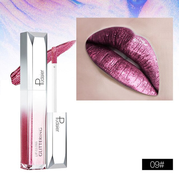 18 Color Diamond Pearl Lip Gloss Easy to Wear Hot Fashion Starry Shine Lip Gloss Waterproof Long Lasting Liquid Lipstick