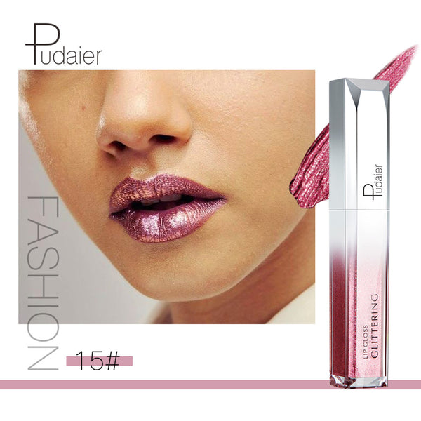 18 Color Diamond Pearl Lip Gloss Easy to Wear Hot Fashion Starry Shine Lip Gloss Waterproof Long Lasting Liquid Lipstick