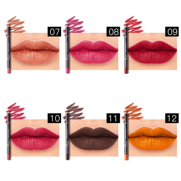 Women's Fashion 6PCS Set 6 Colors Professional Lipliner Makeup Waterproof Lip Liner Pencil
