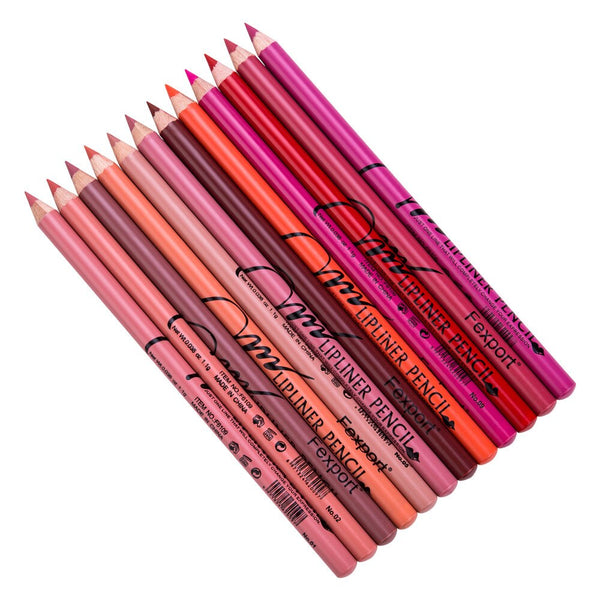 Fashion 12Pcs Long-lasting Waterproof Eyeliner Lipstick Pen Lip Liner Women Makeup
