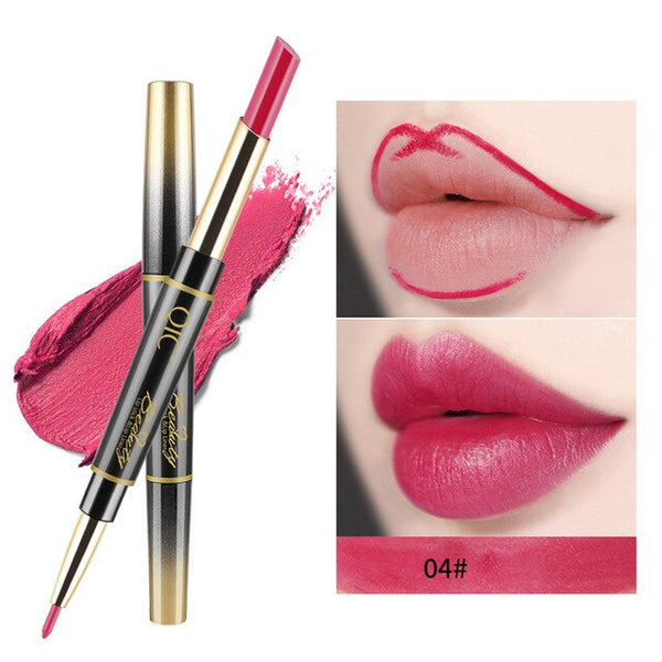 New Double-end Lipstick Pen Easy to Wear Long-lasting Natural Lasting Lipliner Waterproof Lip Liner Stick Pencil 14 Color Beauty