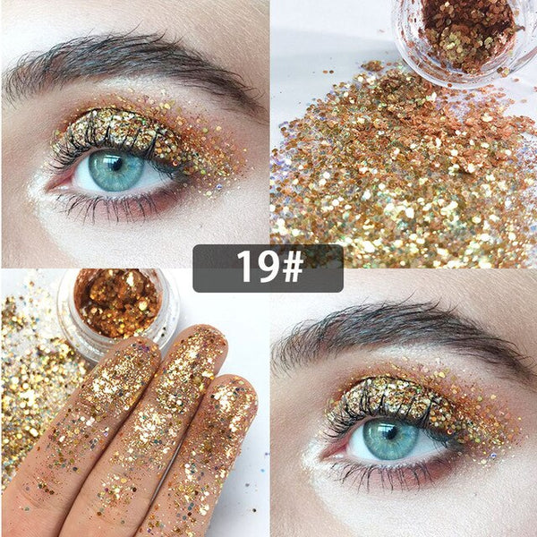 New Dreamy Glitter Eyeshadow 34 Colors Sparkles Gel Cream Bright and Dazzling Eye Shadow Professional