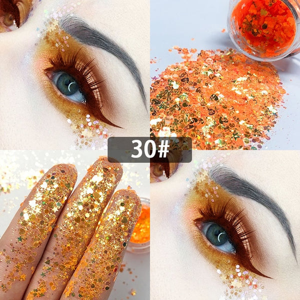 New Dreamy Glitter Eyeshadow 34 Colors Sparkles Gel Cream Bright and Dazzling Eye Shadow Professional