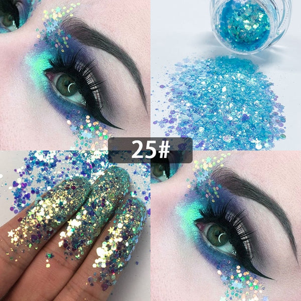 New Dreamy Glitter Eyeshadow 34 Colors Sparkles Gel Cream Bright and Dazzling Eye Shadow Professional