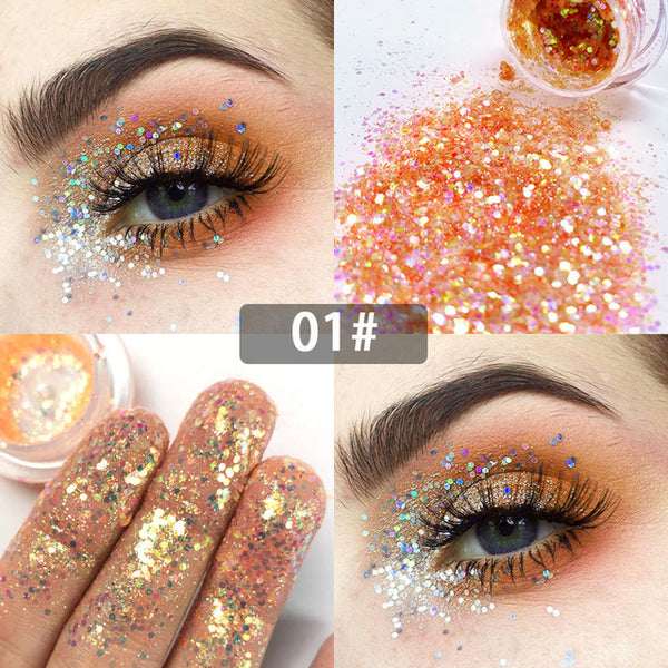 New Dreamy Glitter Eyeshadow 34 Colors Sparkles Gel Cream Bright and Dazzling Eye Shadow Professional