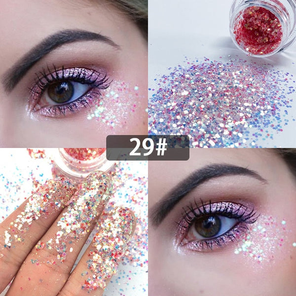 New Dreamy Glitter Eyeshadow 34 Colors Sparkles Gel Cream Bright and Dazzling Eye Shadow Professional