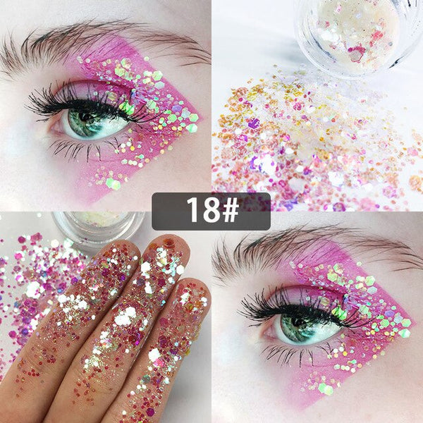 New Dreamy Glitter Eyeshadow 34 Colors Sparkles Gel Cream Bright and Dazzling Eye Shadow Professional