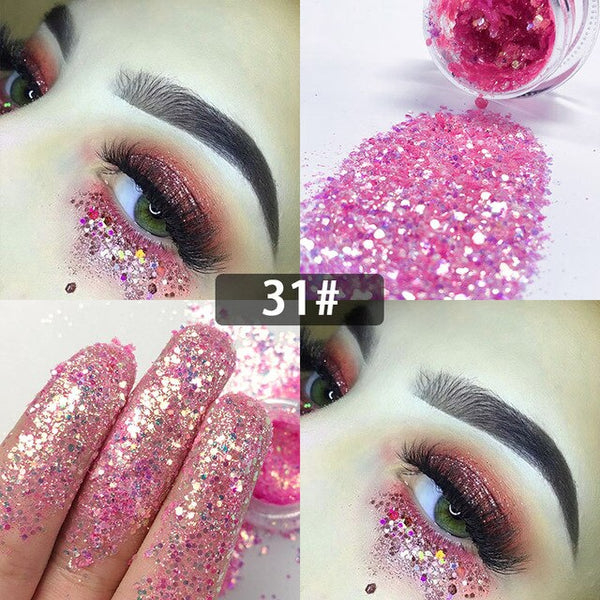 New Dreamy Glitter Eyeshadow 34 Colors Sparkles Gel Cream Bright and Dazzling Eye Shadow Professional