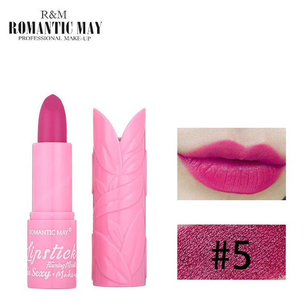New Fashion ROMANTIC MAY Lipstick Moisturizer Matte Lips Stick Long Lasting Charming Maquiagem Drop Shipping