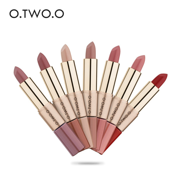 O.TWO.O 12PCS/LOT 2 in 1 Matte Lipstick Makeup Waterproof Long-lasting Lip Gloss Liquid Lipstick 12 Colors Nude Lip Lipsticks