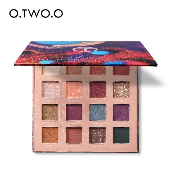 O.TWO.O 16 Colors Palette Eyeshadow Shimmer Eyeshadow Palette Matte Highlighter Eye Shadow Glitter Palette Make Up