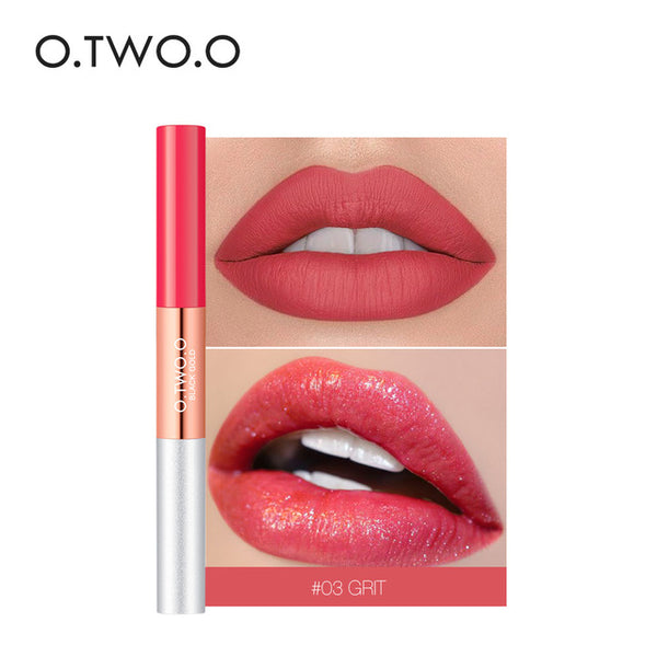 HOT 2 in 1 Matte Lip Gloss Glitter 6 Colors Waterproof Long Lasting Liquid Lipstick Velvet Texture Beauty Lips Makeup