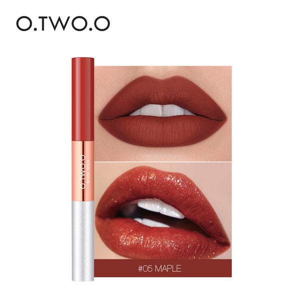 HOT 2 in 1 Matte Lip Gloss Glitter 6 Colors Waterproof Long Lasting Liquid Lipstick Velvet Texture Beauty Lips Makeup