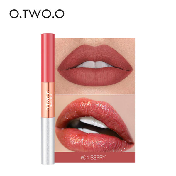 HOT 2 in 1 Matte Lip Gloss Glitter 6 Colors Waterproof Long Lasting Liquid Lipstick Velvet Texture Beauty Lips Makeup