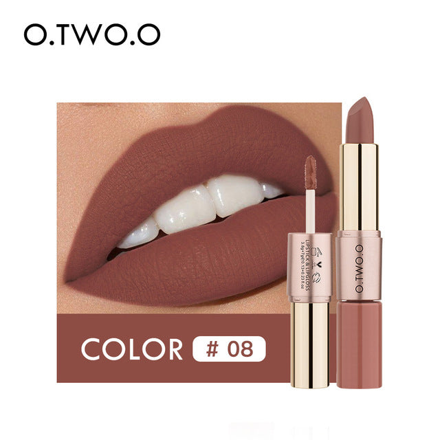 HOT 2 in 1 Matte liquid Lipstick and Matte Lip gloss Makeup Moisturizing Long Lasting Waterproof 12 Color