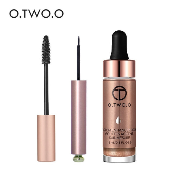 NEW  3pcs/set Waterproof Mascara Lengthening Thick Black Eyelash+Eye liner+6colors