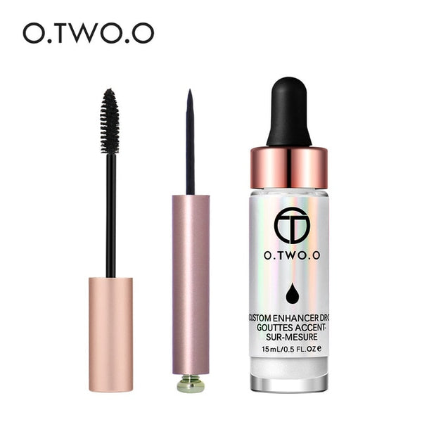 NEW  3pcs/set Waterproof Mascara Lengthening Thick Black Eyelash+Eye liner+6colors