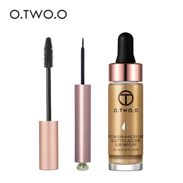 NEW  3pcs/set Waterproof Mascara Lengthening Thick Black Eyelash+Eye liner+6colors