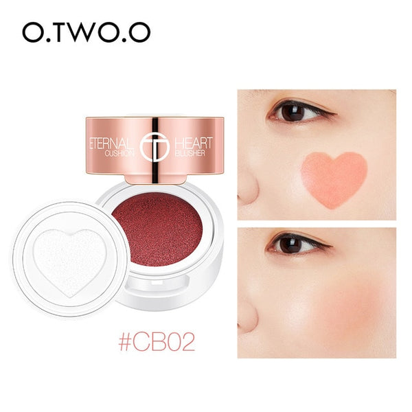 Air Cushion Blusher Folding Heart Shape Shimmer Blush Rouge 4 Colors Easy To Wear Natural Face Contour Make Up