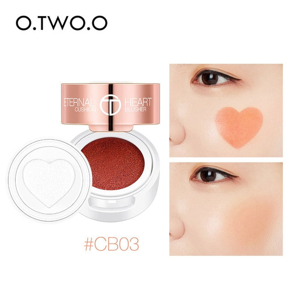 Air Cushion Blusher Folding Heart Shape Shimmer Blush Rouge 4 Colors Easy To Wear Natural Face Contour Make Up