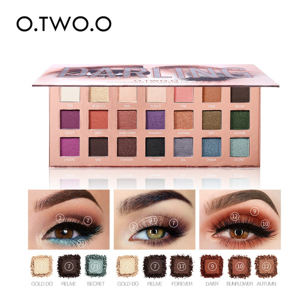 O.TWO.O Eyeshadow Palette Matte Shimmer Glitter Powder Professional Eyes Makeup Powder Pigmented Smoky Beauty Cosmetic Kit