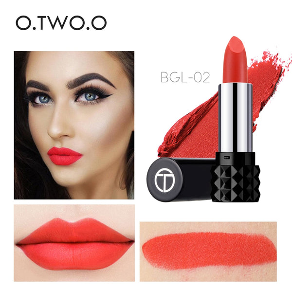 O.TWO.O Lipstick Matte Waterproof Velvet Lip Stick 15 Colors Sexy Red Pigments Makeup Matte Lipsticks Beauty Lips