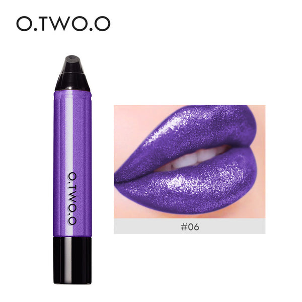 O.TWO.O Makeup Glitter Lip Gloss Matte Lipgloss Waterproof Red Liquid Lipstick Glitter Shimmer Gloss Long Lasting Make Up