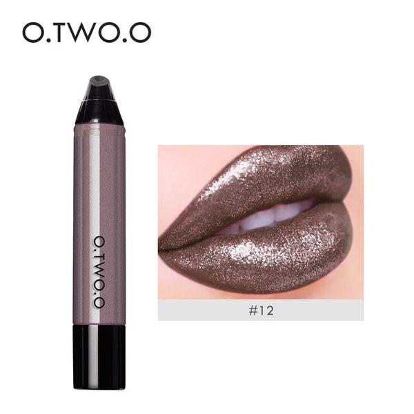 O.TWO.O Makeup Glitter Lip Gloss Matte Lipgloss Waterproof Red Liquid Lipstick Glitter Shimmer Gloss Long Lasting Make Up