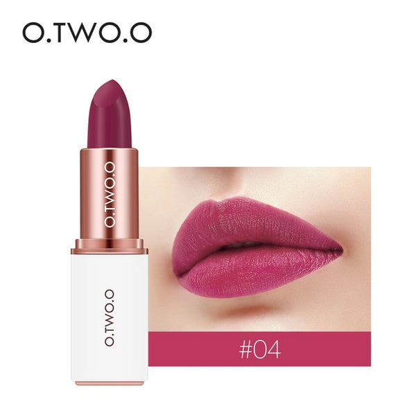 O.TWO.O Professional 12 Colors Lipstick Matte Lipsticks Waterproof Long-lasting Easy to Wear Cosmetic Red Makeup Lips