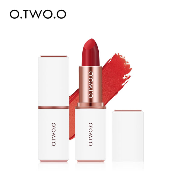 O.TWO.O Professional 12 Colors Lipstick Matte Lipsticks Waterproof Long-lasting Easy to Wear Cosmetic Red Makeup Lips