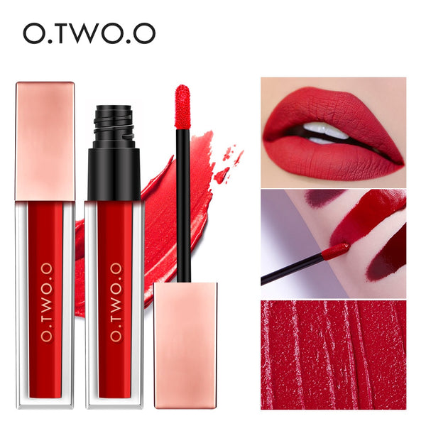O.TWO.O Velvet Liquid Lipstick Matte Lip Gloss Waterproof Long Lasting Moisturizer Lipgloss Pigment Rouge Lips Makeup