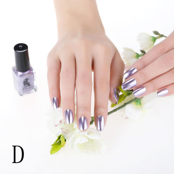 Offre spéciale Pro 6 ml miroir vernis à ongles placage argent pâte métal couleur acier inoxydable miroir argent vernis à ongles pour Nail Art cadeau