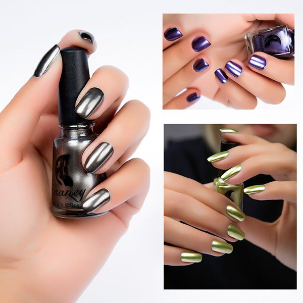 Offre spéciale Pro 6 ml miroir vernis à ongles placage argent pâte métal couleur acier inoxydable miroir argent vernis à ongles pour Nail Art cadeau
