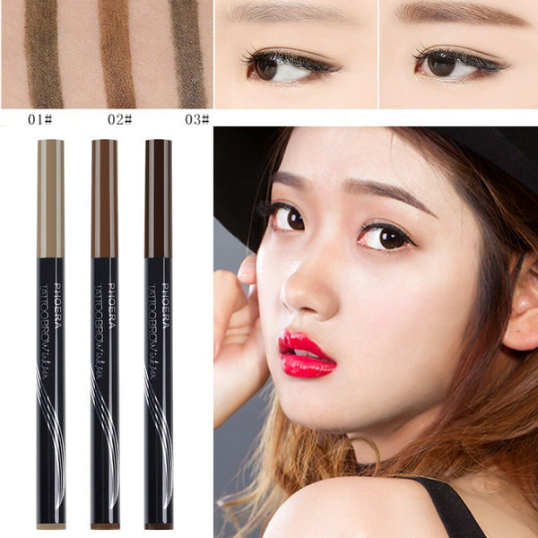 PHOERA automatique mat sourcil crayon étanche sourcil tatouage avec brosse longue durée cosmétiques sourcils stylo