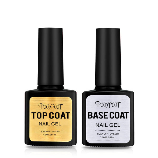 Pooypoot Top Manteau Bas de Gel Vernis À Ongles 7.5 ml UV LED Tremper Hors Apprêt Constructeur Ongle Gel Vernis Transparent Pour L'art D'ongle