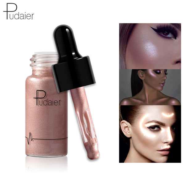 Pudaier 12Colors Liquid Highlighter Shimmer Shine Lasting Brighten Eye Lips Face Make Up Cream Concealer Bronzer Highlighter