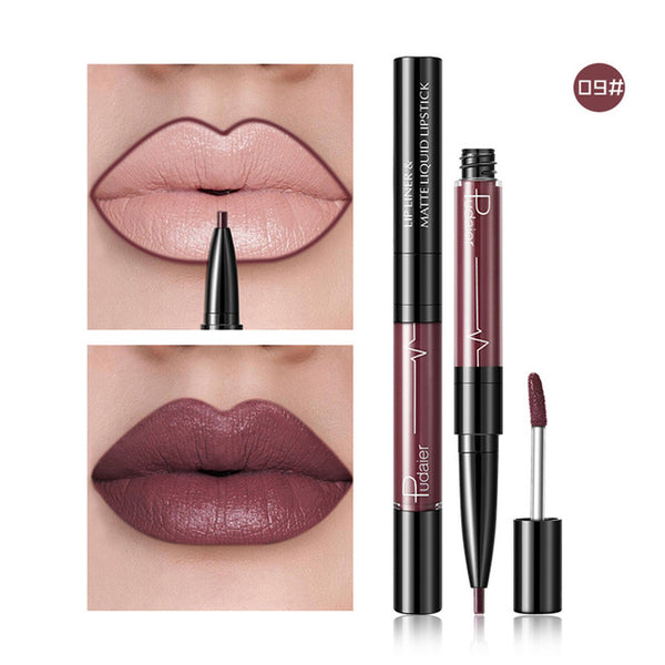 Hot 16 Colors 2 in 1 Lip Pen And Labial Glair Velvet Matte Lip Gloss Waterproof