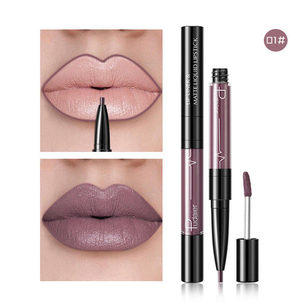 Hot 16 Colors 2 in 1 Lip Pen And Labial Glair Velvet Matte Lip Gloss Waterproof