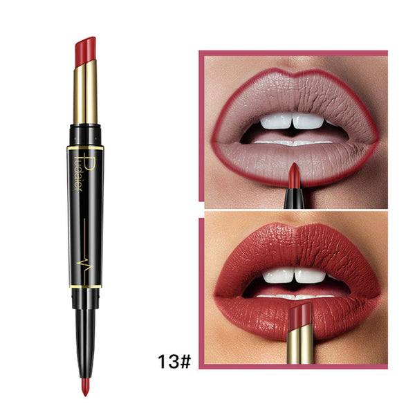 New 16 Colors Double Side Lipstick Pencil Waterproof Makeup Half Matte Lip Stick Long Lasting