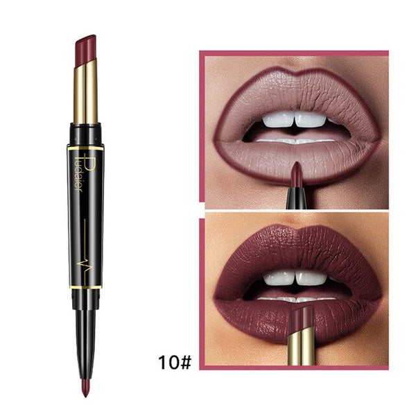 New 16 Colors Double Side Lipstick Pencil Waterproof Makeup Half Matte Lip Stick Long Lasting