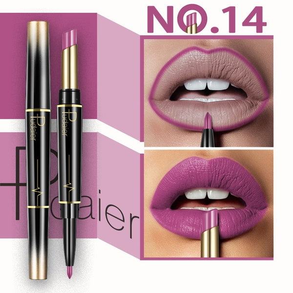 Double Head Fashion Lipstick Pencil Waterproof Makeup 16 colors