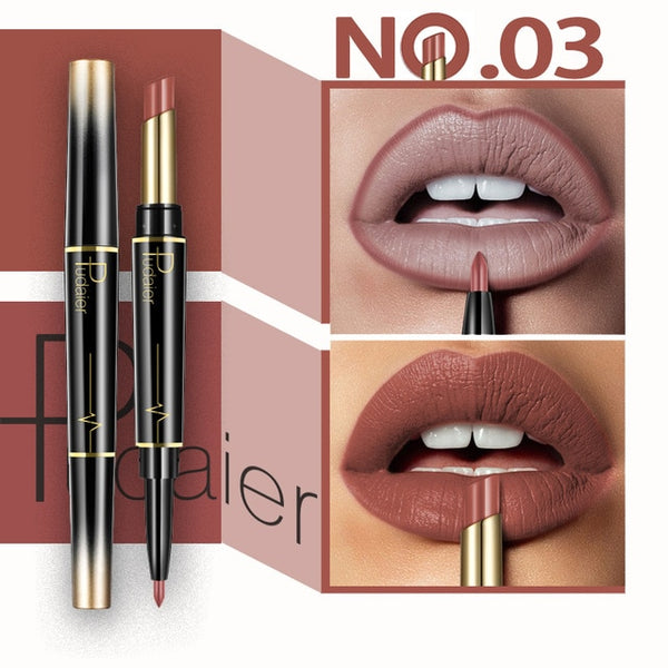 Double Head Fashion Lipstick Pencil Waterproof Makeup 16 colors