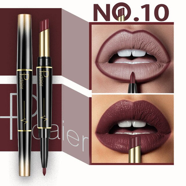Double Head Fashion Lipstick Pencil Waterproof Makeup 16 colors