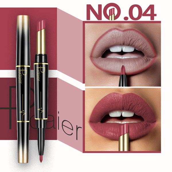 Double Head Fashion Lipstick Pencil Waterproof Makeup 16 colors